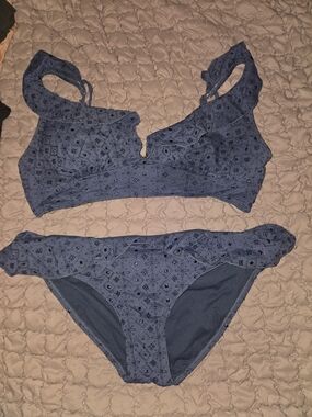 Women’s Blue Patterned Bikini Set
